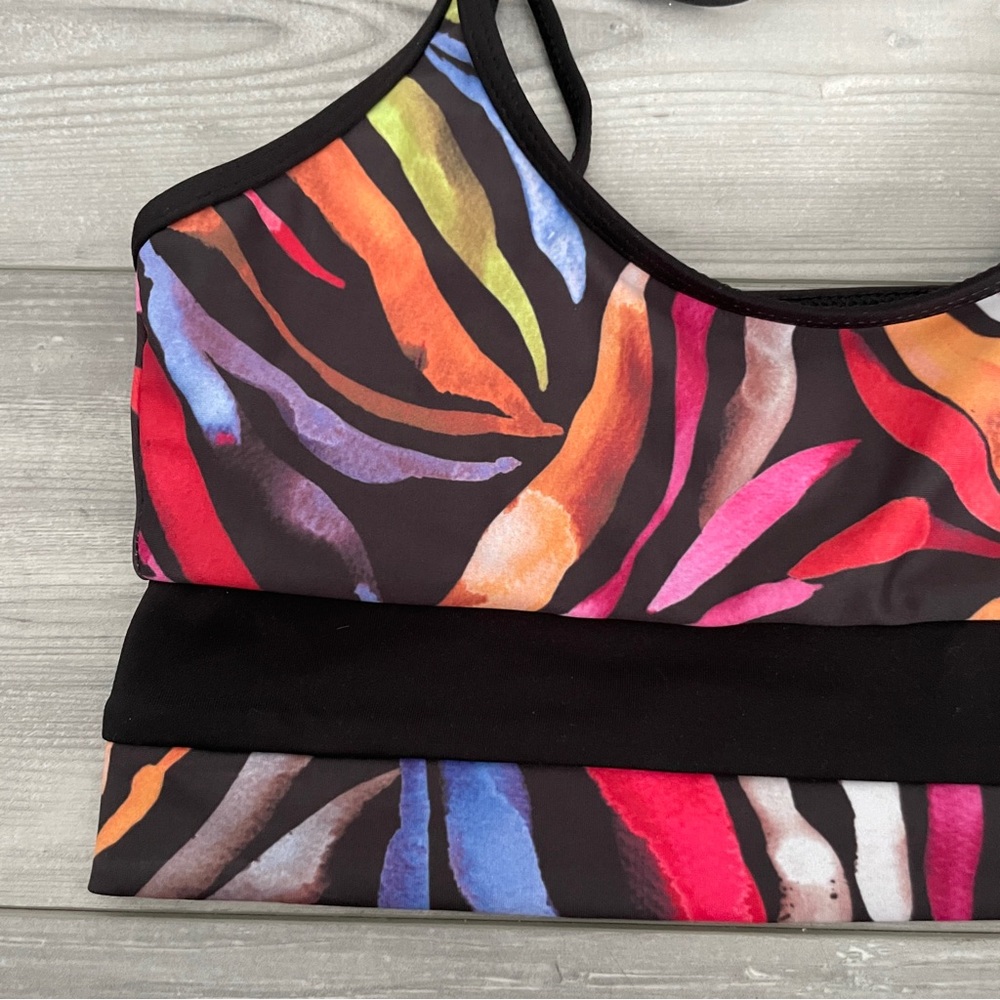 Beach Riot Rainbow Zebra Sports Bra - Picture 6 of 10